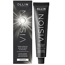 OLLIN VISION NEW Крем-краска для бровей и ресниц (Чёрный) 20мл + лепестки