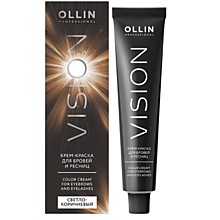 OLLIN VISION NEW Крем-краска для бровей и ресниц (Светло-коричневый) 20мл + лепестки