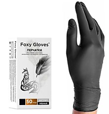 Перчатки нитрил. черные XS (100 шт.) FOXY-GLOVES